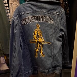 WVU Mountaineers Denim Jacket with Gold Mascot